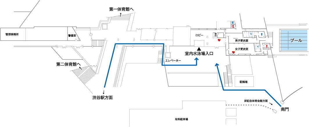 アクセス・室内水泳場詳細図の画像