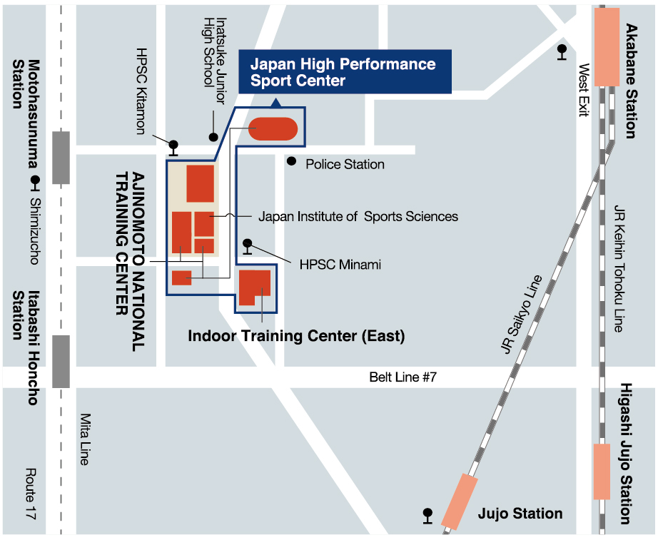 map(Japan High Performance Sport Center)