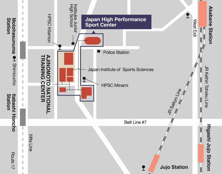 map(Japan High Performance Sport Center)
