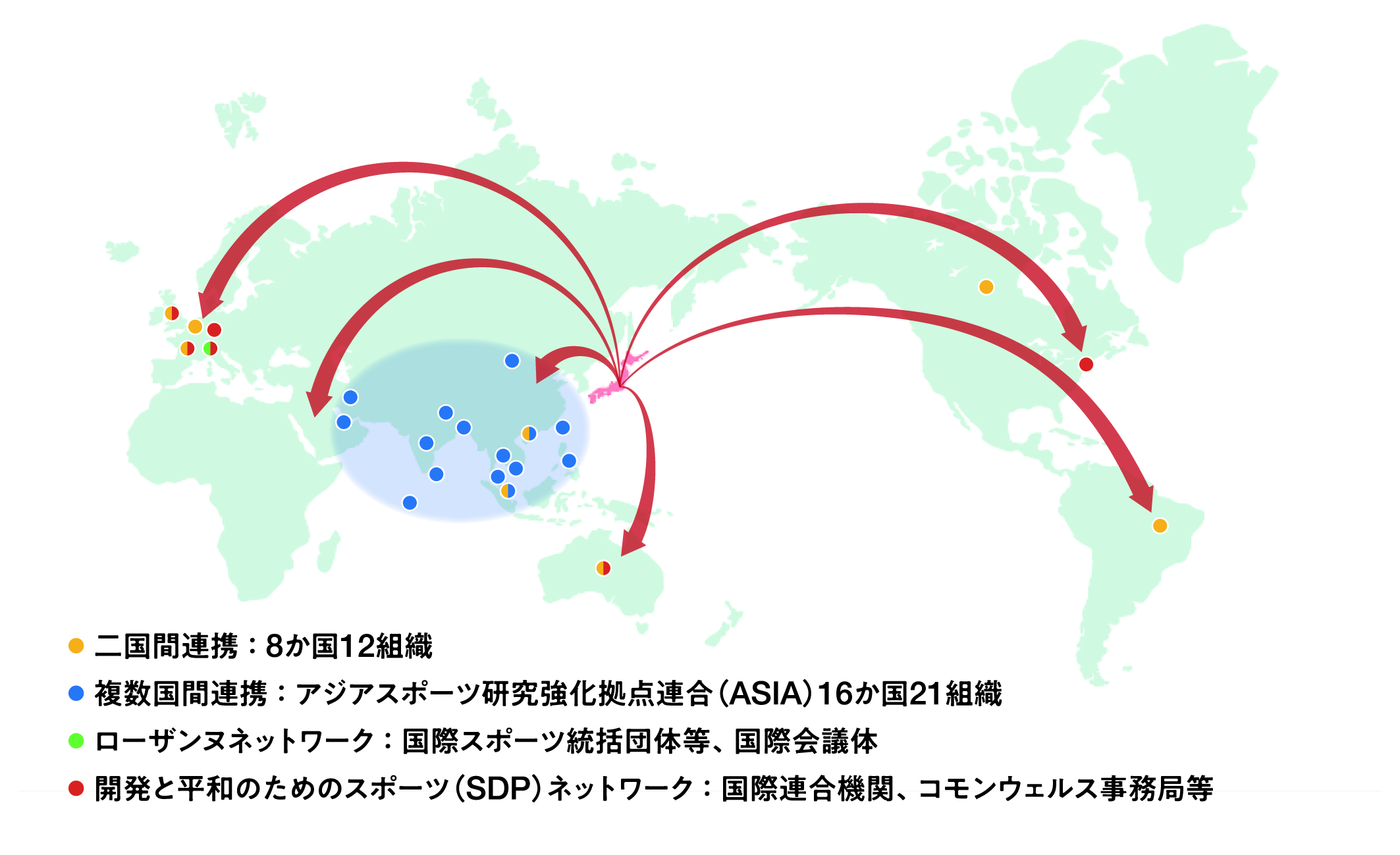 国際ネットワークの地図