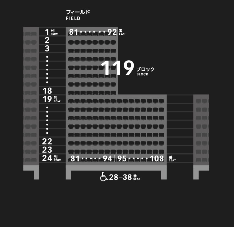 1層スタンド（1階）119ブロック