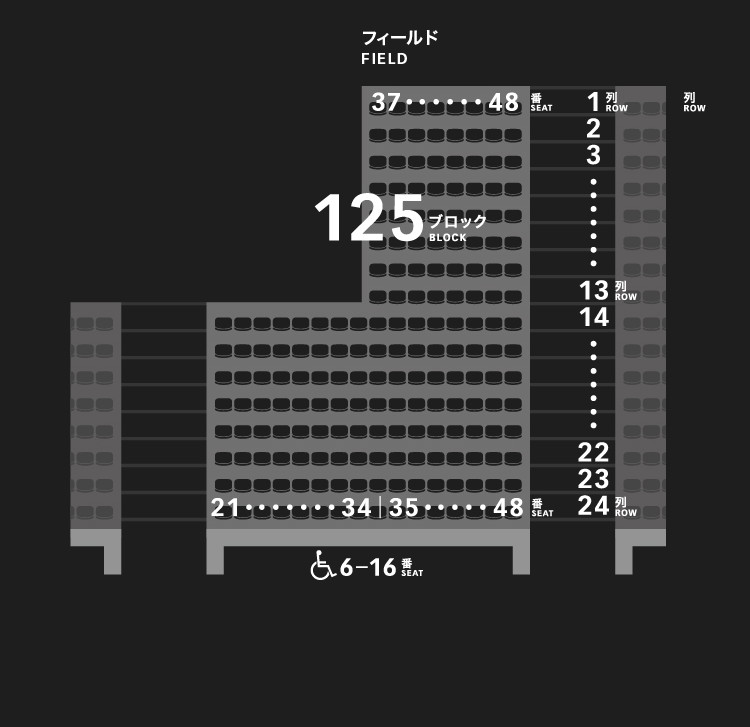 1層スタンド（1階）125ブロック