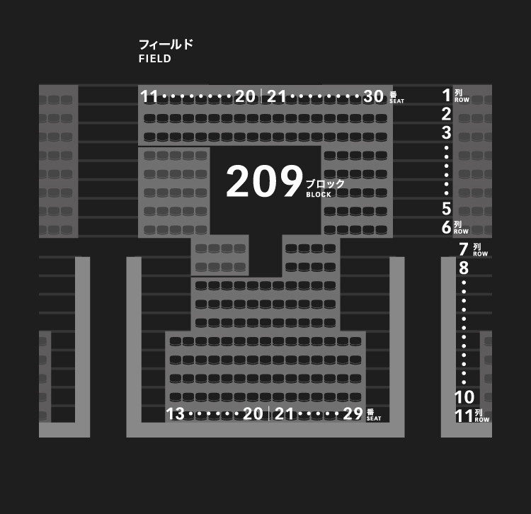 2層スタンド（2,3階）209ブロック