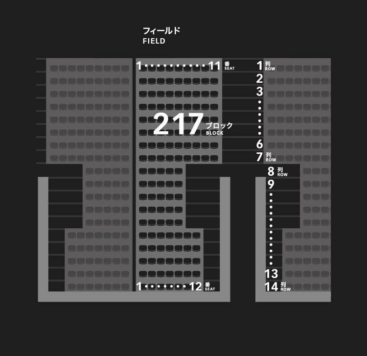 2層スタンド（2,3階）217ブロック