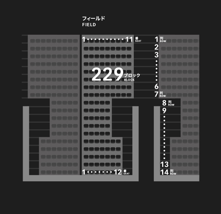 2層スタンド（2,3階）229ブロック
