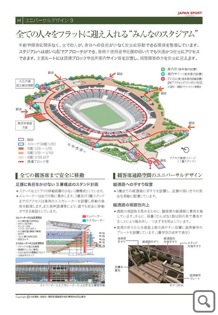 「すべての人々をフラットに迎え入れるみんなのスタジアム」説明パネル