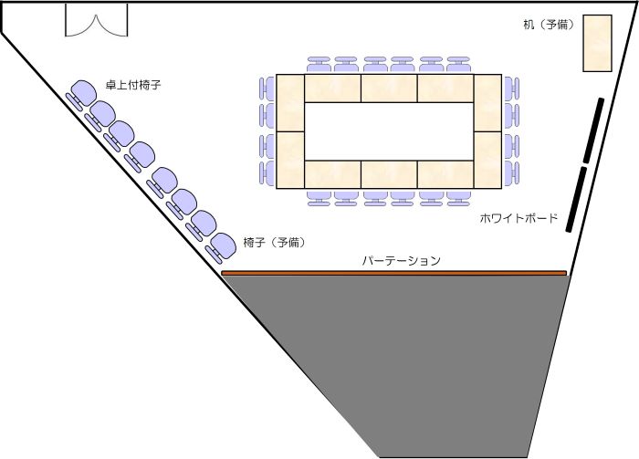 国立代々木競技場会議室5の基本配置図です。